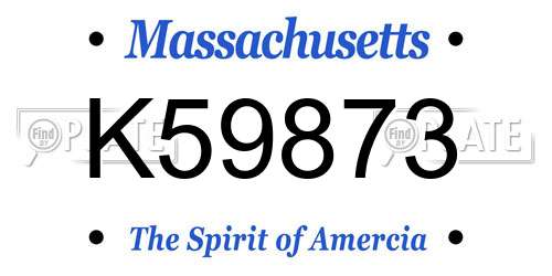 K59873 Massachusetts License Plate