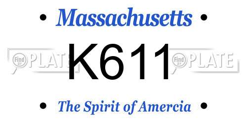 K611 Massachusetts License Plate