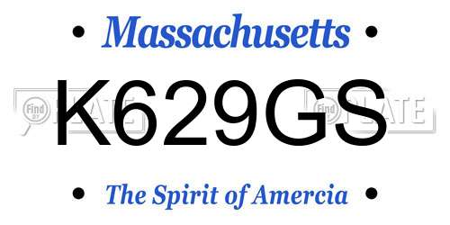 K629GS Massachusetts License Plate
