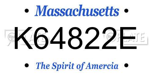 K64822E Massachusetts License Plate