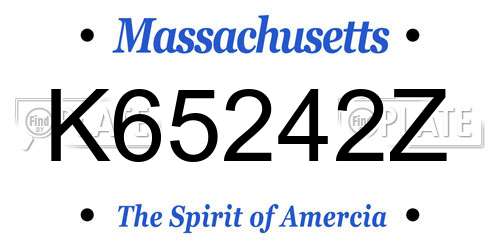 K65242Z Massachusetts License Plate
