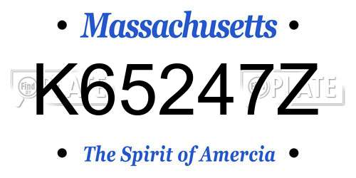 K65247Z Massachusetts License Plate