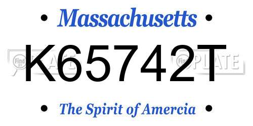 K65742T Massachusetts License Plate