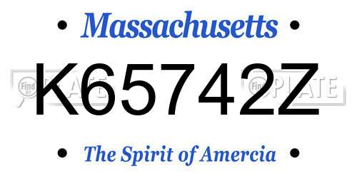 K65742Z Massachusetts License Plate