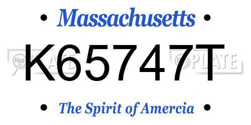 K65747T Massachusetts License Plate