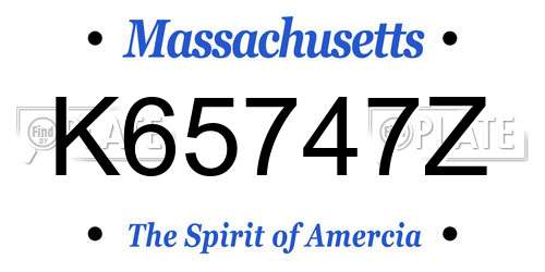 K65747Z Massachusetts License Plate