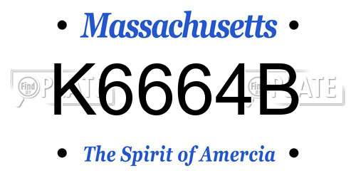 K6664B Massachusetts License Plate