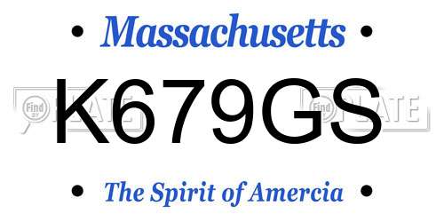 K679GS Massachusetts License Plate
