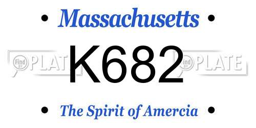K682 Massachusetts License Plate