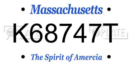 K68747T Massachusetts License Plate
