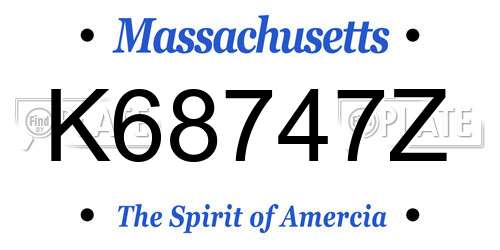 K68747Z Massachusetts License Plate