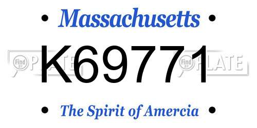 K69771 Massachusetts License Plate