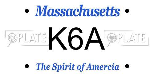 K6A Massachusetts License Plate