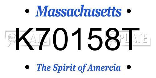 K70158T Massachusetts License Plate