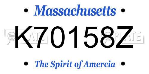 K70158Z Massachusetts License Plate