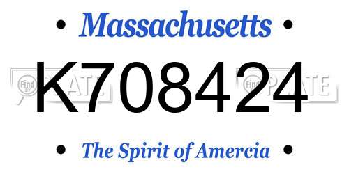 K708424 Massachusetts License Plate