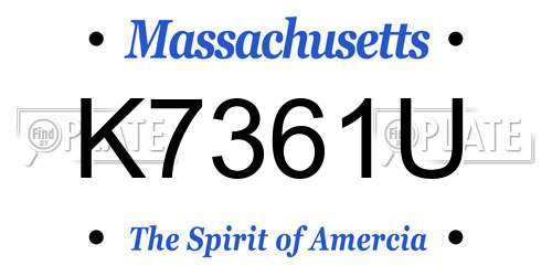 K7361U Massachusetts License Plate