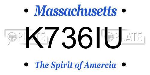 K736IU Massachusetts License Plate