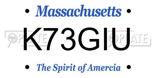 K73GIU Massachusetts License Plate