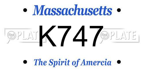 K747 Massachusetts License Plate