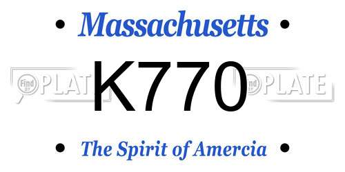 K770 Massachusetts License Plate