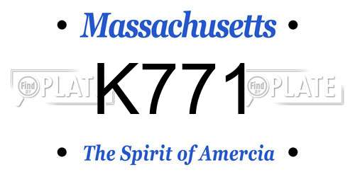 K771 Massachusetts License Plate