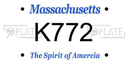 K772 Massachusetts License Plate