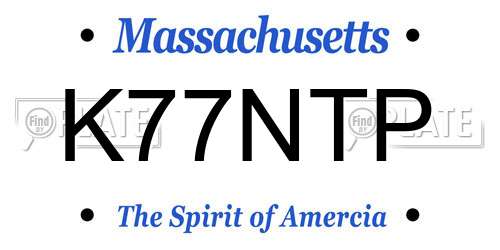 K77NTP Massachusetts License Plate