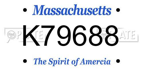 K79688 Massachusetts License Plate