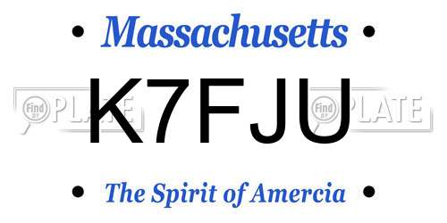 K7FJU Massachusetts License Plate
