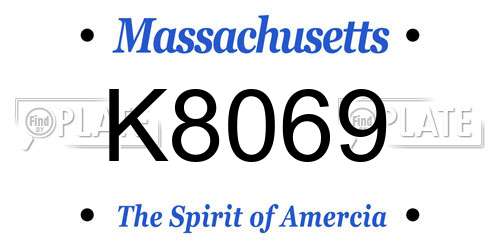 K8069 Massachusetts License Plate