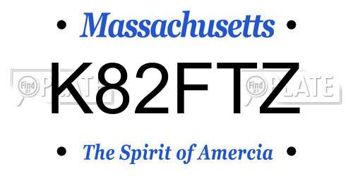 K82FTZ Massachusetts License Plate