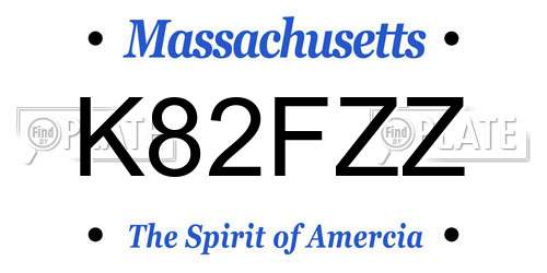 K82FZZ Massachusetts License Plate