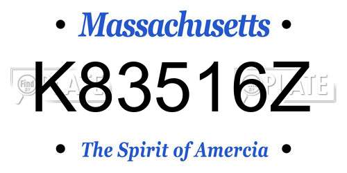 K83516Z Massachusetts License Plate