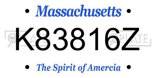 K83816Z Massachusetts License Plate