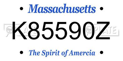 K85590Z Massachusetts License Plate