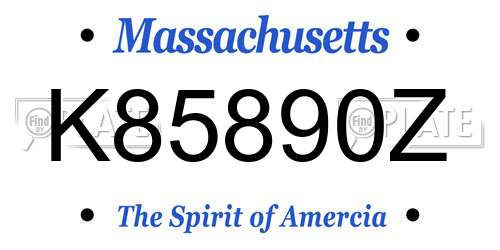 K85890Z Massachusetts License Plate