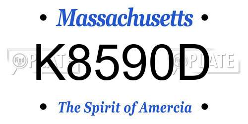 K8590D Massachusetts License Plate