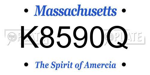 K8590Q Massachusetts License Plate