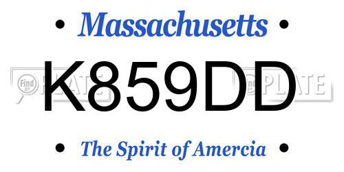 K859DD Massachusetts License Plate