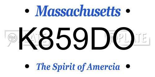 K859DO Massachusetts License Plate