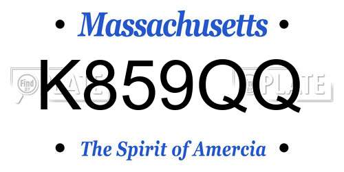 K859QQ Massachusetts License Plate