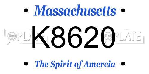 K8620 Massachusetts License Plate
