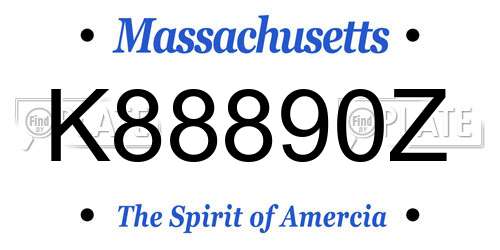 K88890Z Massachusetts License Plate