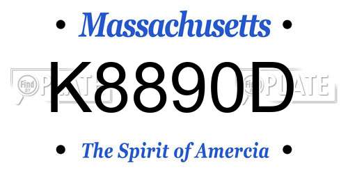 K8890D Massachusetts License Plate