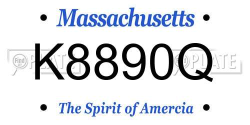 K8890Q Massachusetts License Plate