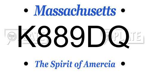 K889DQ Massachusetts License Plate