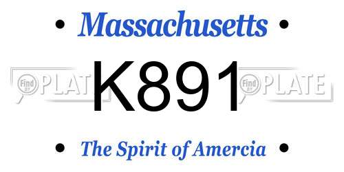 K891 Massachusetts License Plate