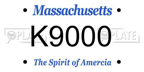 K9000 Massachusetts License Plate