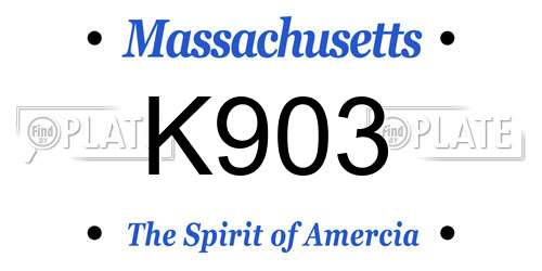 K903 Massachusetts License Plate